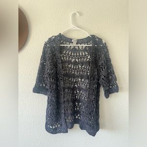 Chicos | ribbon knit short sleeve cardigan